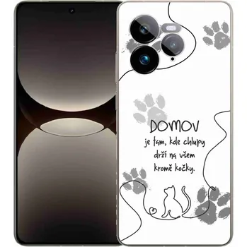 Pouzdro na mobilní telefon Gelový kryt mmCase na Realme GT 7 Pro 5G - kočičí motiv bílé pozadí