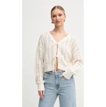Dámský svetr Bavlněný kardigan Guess RUTH dámský, béžová barva, W5GR43 Z3C71 W5GR43.Z3C71 01X, vel. S
