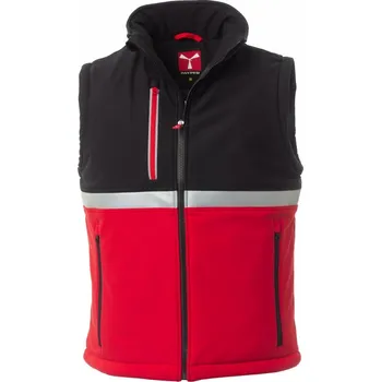 pracovní vesta Pánská softshellová vesta Payper WISE PAD VEST Barva: Červená/ Černá, Velikost: XS