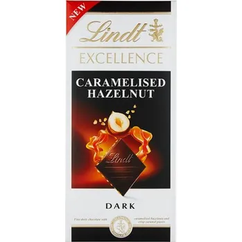 Cukrovinka Čokoláda Lindt Excellence 100 g karamelizované lískové ořechy (Hořká čokoláda Lindt s lískovými oříšky)