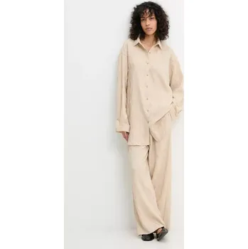 Dámské kalhoty Lněná souprava Answear.LAB béžová barva 8979.fos 80X, vel. S/M