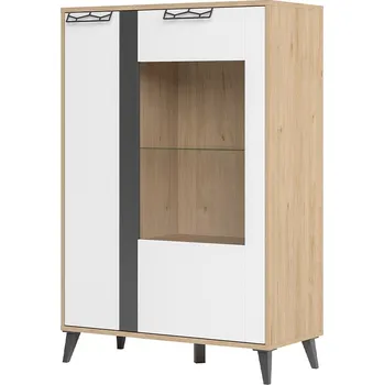 Vinotéka Vitrína Moet 15 90 cm ořech americký Jackson/bílý/grafit