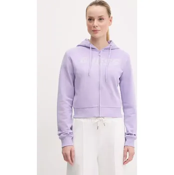 Dámská mikina Bavlněná mikina Guess PRIMULA dámská, fialová barva, s kapucí, s aplikací, V5GQ10 KCRP0 V5GQ10.KCRP0 04X, vel. XL