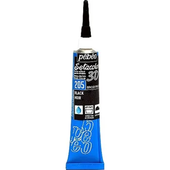 Speciální výtvarná barva Konturovací barva na textil Pébéo Setacolor 3D Brod´perle 20 ml - 205 Black