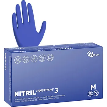 Pracovní oblečení Nitrilové rukavice s hydratací Espeon Nitril Moistcare 3 - 100 ks, tmavě modré, velikost M (100189) + dárek zdarma
