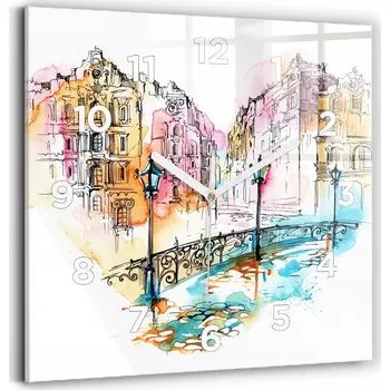 Hodiny Nástěnné hodiny Wallfluent oranžové 30 cm