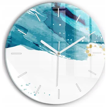 Hodiny Ozdobné nástěnné hodiny s krásnou grafikou Tahy štětce kulatý průměr 30 cm