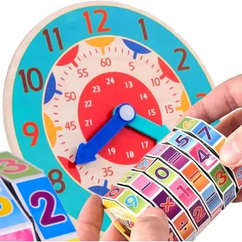 Hodiny EDUKAČNÍ SADA HODINY PRO VÝUKU ČASU, POČÍTÁNÍ A MATEMATICKÝ VÁLEC