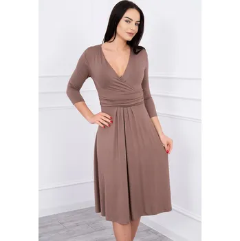 Dámské šaty Kesi Šaty 8314 s průstřihem pod prsy - výprodej Barva: Béžová, Velikost: 2XL