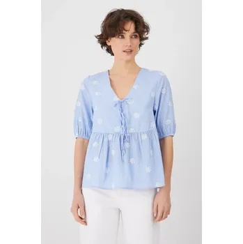 Dámská halenka Bavlněná halenka Medicine dámská, modrá barva, vzorovaná RS25.BKD704 05A, vel. XL