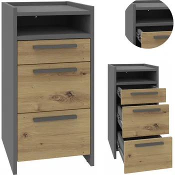 Komoda Komoda Matkam 36 x 35,6 x 70,4 cm antracit, dub artisan matný