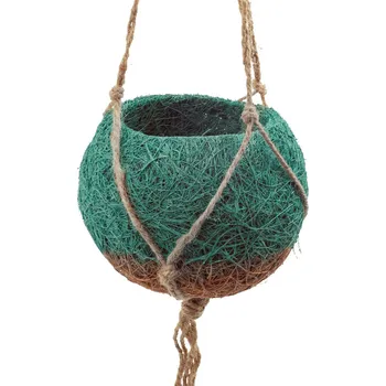 Obal na květináč Domestico Kokodama závěsný obal na květináč 14 cm, zelený