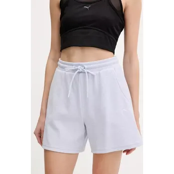 Dámské kraťasy Kraťasy Puma dámské, modrá barva, hladké, high waist, 685062 05X, vel. S