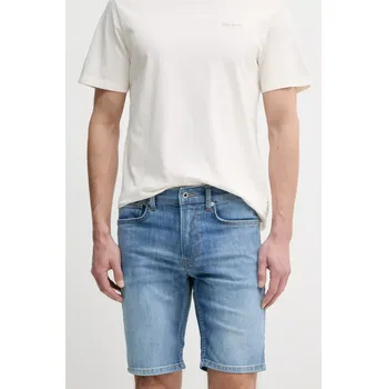 Pánské kraťasy Džínové šortky Pepe Jeans SLIM SHORT HATCH pánské, modrá barva, PM801080IC0 55J, vel. 38
