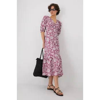 Dámské šaty Šaty s příměsí lnu Medicine RS25.SUD072 růžová 34A, vel. XS