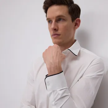 Pánská košile Reserved - Košile slim fit z egyptské bavlny - bílá - 747EH-00X - 747EH-00X-L