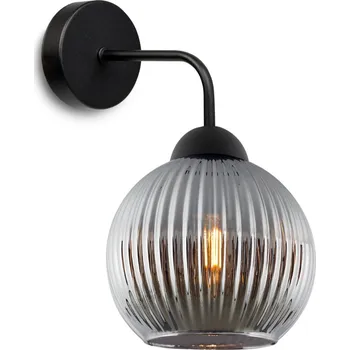 Nástěnné svítidlo Nástěnné svítidlo Riffle Round, 1x grafitové skleněné stínítko