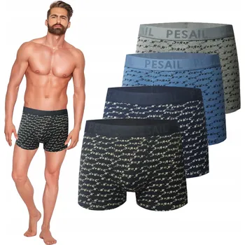 Boxerky NETi Pánské bavlněné boxerky s širokou gumou, barevné, přiléhavé, 4-balení, velikost L