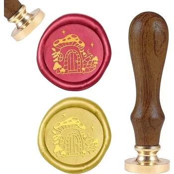 Pečetní razítko, DOMEČEK Z HOUBY, 8,9x2,5 cm, 1ks