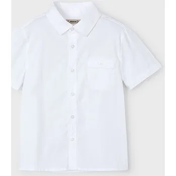 Chlapecké tričko Chlapecká košile Mayoral 3112 smetanová, modrá barva: bílá, Rozměr: 104