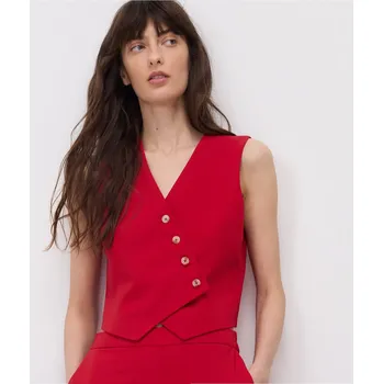 Dámské sako Reserved - Obleková vesta z viskózové směsi - červená - YS844-33X - YS844-33X-M