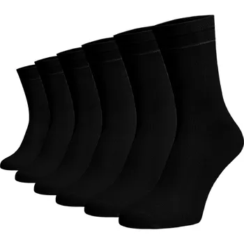Dámské ponožky Zvýhodněný set 6 párů vysokých ponožek - černá Bavlna 45-46