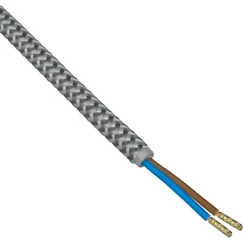 Síťový kabel DPM OPLETENÝ KABEL 2X0,75MM², ŠEDO-BÍLY, BALENÍ 3M [DIC0530]