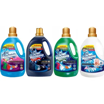Prací gel Der Waschkonig - Gel na praní 4x3,3 l (440 praní) SET: Barva, Univerzální, Kouzlo, Senzitivní