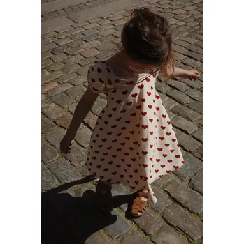 Dámské šaty Dětské bavlněné šaty Konges Sløjd CLASSIC SS DRESS GOTS béžová barva, mini, KS102546 02X, vel. 98