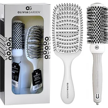 Kosmetická sada Dárková sada kartáčů na vlasy Olivia Garden Silver Christmas Set (SIL-KIT) + dárek zdarma
