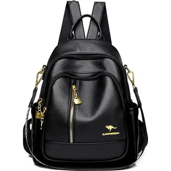 Městský batoh Dámský kožený batoh FLY666 Barva (Varianta): Černá