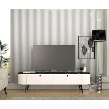 Televizní stolek EXPRES EGYPT televizní stolek, bílá/černý mramor