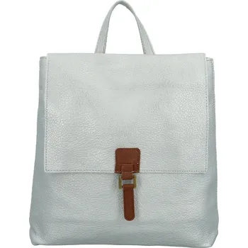 Stylový dámský koženkový kabelko-batoh Octtavius, stříbrný