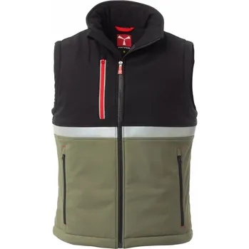 pracovní vesta Pánská softshellová vesta Payper WISE PAD VEST Barva: Zelená Lesní/ Černá, Velikost: 5XL