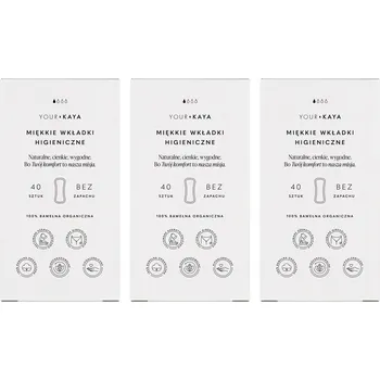 Menstruační vložka Bio hygienické vložky 100% Bavlna, přírodní, tenké, 3x40 ks Your KAYA