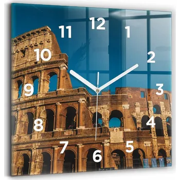 Hodiny Nástěnné skleněné hodiny se stylovým potiskem Kolosea v Itálii 30x30 cm