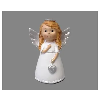 Vánoční dekorace Anděl se srdcem stříbrná křídla (cs, Prodex)