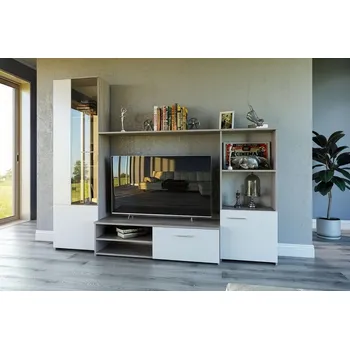 Obývací stěna Obývací stěna JUKA bílá/dub craft šedý