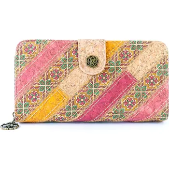 Kabelka Dámská velká korková peněženka - Růžová