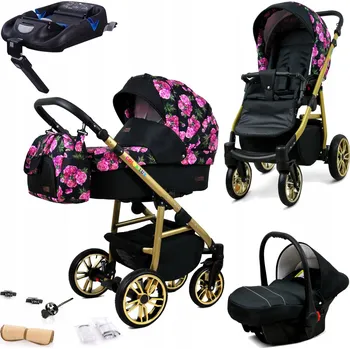 Kočárek Dětský kočárek 4v1 BabyLux ColorLux: sporťák, hluboká korba, autosedačka, základna ISOFIX