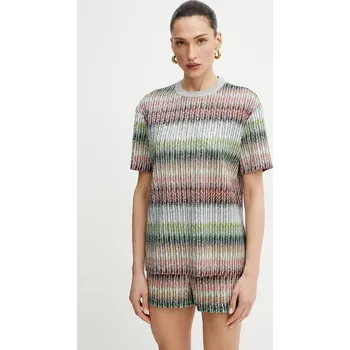 Dámská halenka Halenka Missoni dámská, šedá barva, vzorovaná, DS25SL04.BC0051 90X, vel. XL