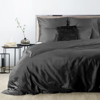 Povlečení SATÉNOVÉ POVLEČENÍ DINA 200X220 CM 2 KS 70X80 CM ČERNÉ