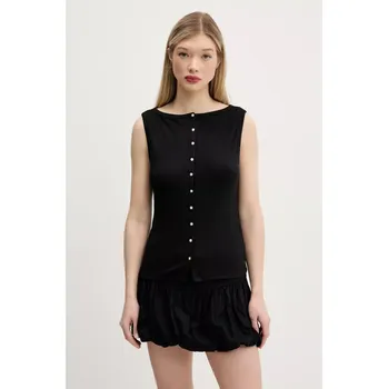 Top Abercrombie & Fitch černá barva, KI139-5175 KI139.5175.900 99X, vel. S