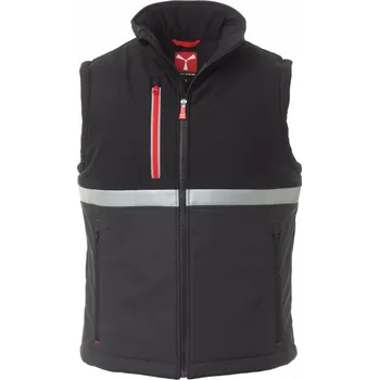 pracovní vesta Pánská softshellová vesta Payper WISE PAD VEST Barva: Antracit/ Černá, Velikost: 5XL
