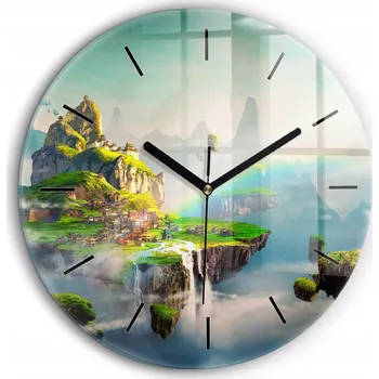 Hodiny Foto Hodiny Skleněné Nástěnné Do Moderních Interiérů Čínská fantasy průměr 60 cm