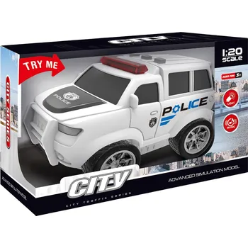 autíčko Auto policejní na setrvačník s efekty bílé 22,5 cm