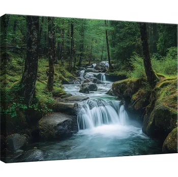 Obraz OBRAZ NA PLÁTNĚ VODOPÁD LES VÝHLED DO LOŽNICE OBÝVÁKU KUCHYNĚ 60x40