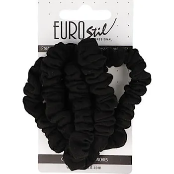 Látkové gumičky do vlasů Eurostil Professional - černé, 5 ks (07454/50) + dárek zdarma