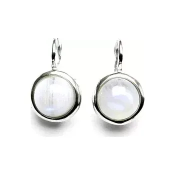 Náušnice Stříbrné náušnice přírodní měsíční kámen - NK1503 (Stříbrné náušnice s měsíčním kamenem 8 mm)
