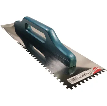 Zdenické nářadí TOPTRADE hladítko nerezové, s dřevěnou rukojetí, zub 6 mm, 500 x 130 mm, standard (TOPTRADE hladítko nerezové, s dřevěnou rukojetí, zub 6 mm, 500 x 130 mm, standard)